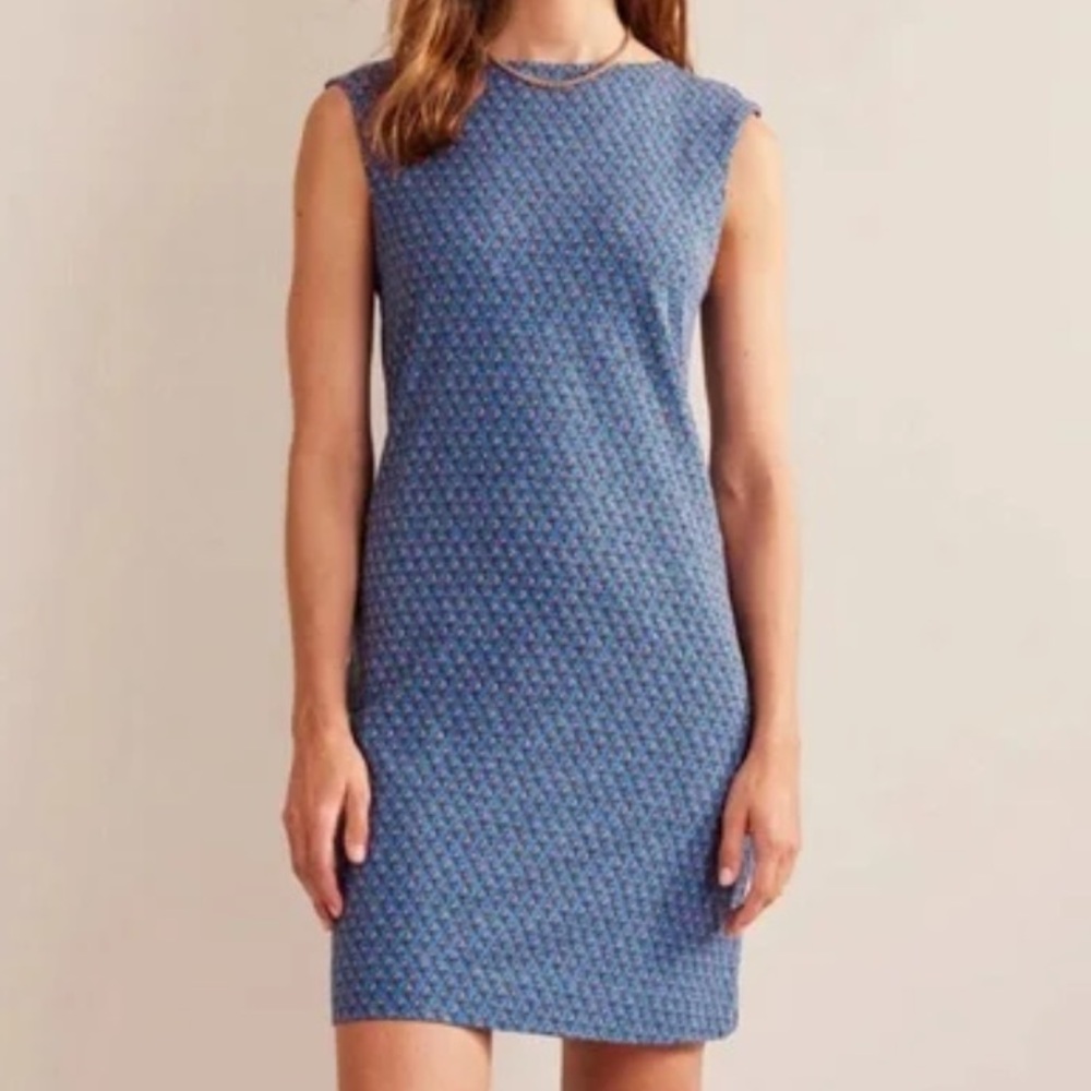 Boden Blue Patterned Sleeveless Dress